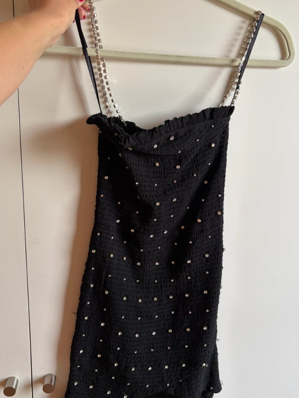 retrofete Adara Dress Black Mini Crystal Embellished - Picture 3 of 3